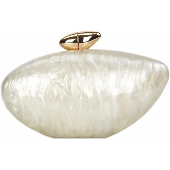 CAILDANL Shell Shape Acrylic Clutch Trendy Metallic Acrylic Evening Bag Shiny Egg Purses and Hand... | Walmart (US)