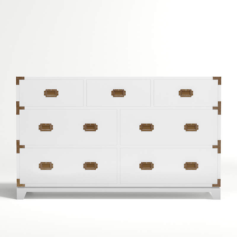 Kids White Campaign Wide Dresser + Reviews | Crate & Kids | Crate & Barrel