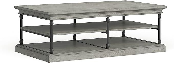Inspire Q Barnstone Cornice Rectangle Storage Slf Coffee Table by Artisan Frosted Grey Antique, W... | Amazon (US)