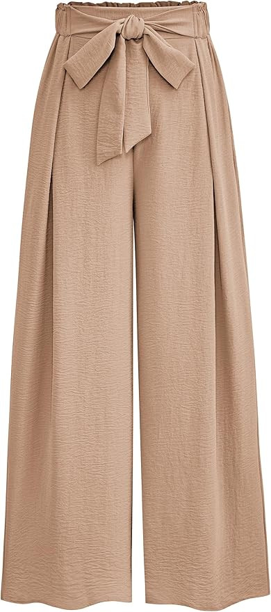 PRETTYGARDEN Women's Wide Leg Work Pants Business Casual High Waisted Loose Palazzo Trouser Summe... | Amazon (US)