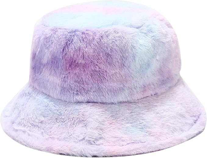 Umeepar Winter Faux Fur Bucket Hat Fluffy Warm Hat for Women Men | Amazon (US)