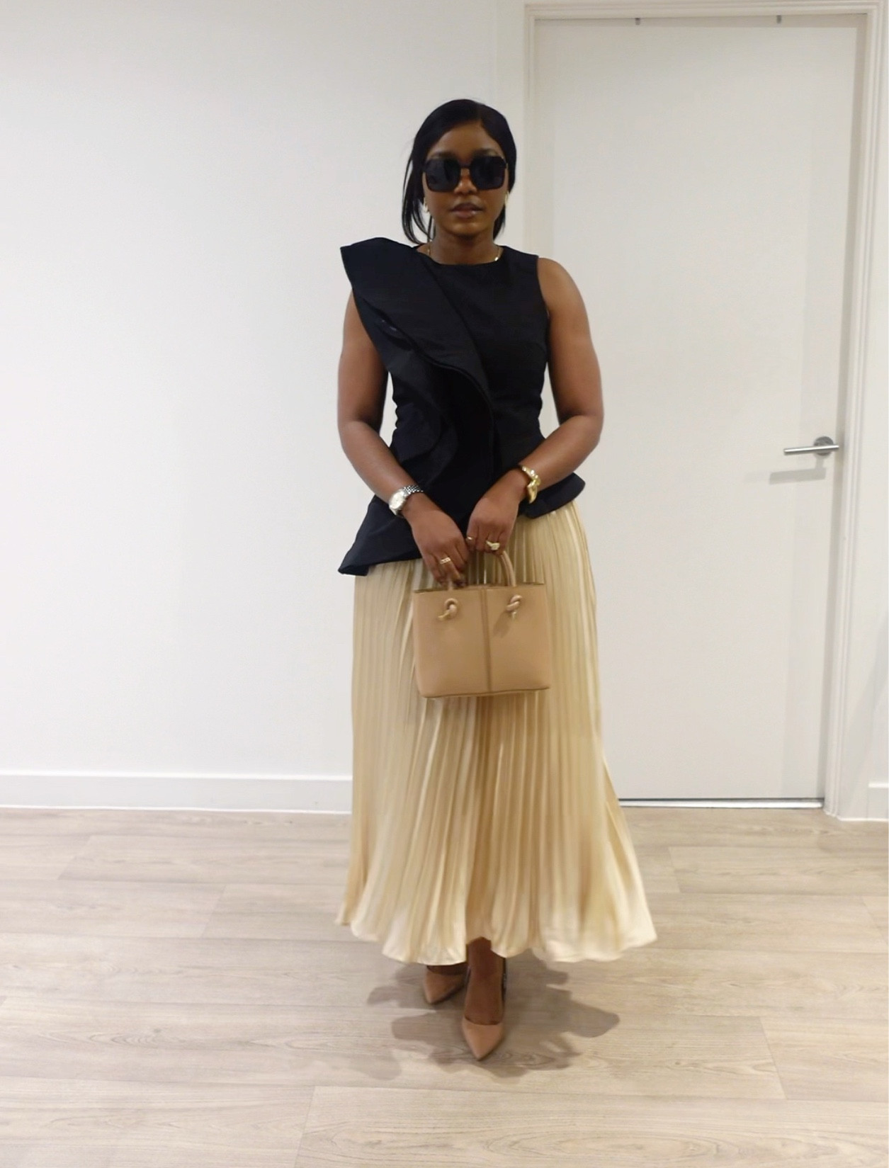 Asymmetric peplum top and pleated skirtt

#LTKstyletip #LTKspring #LTKmodest