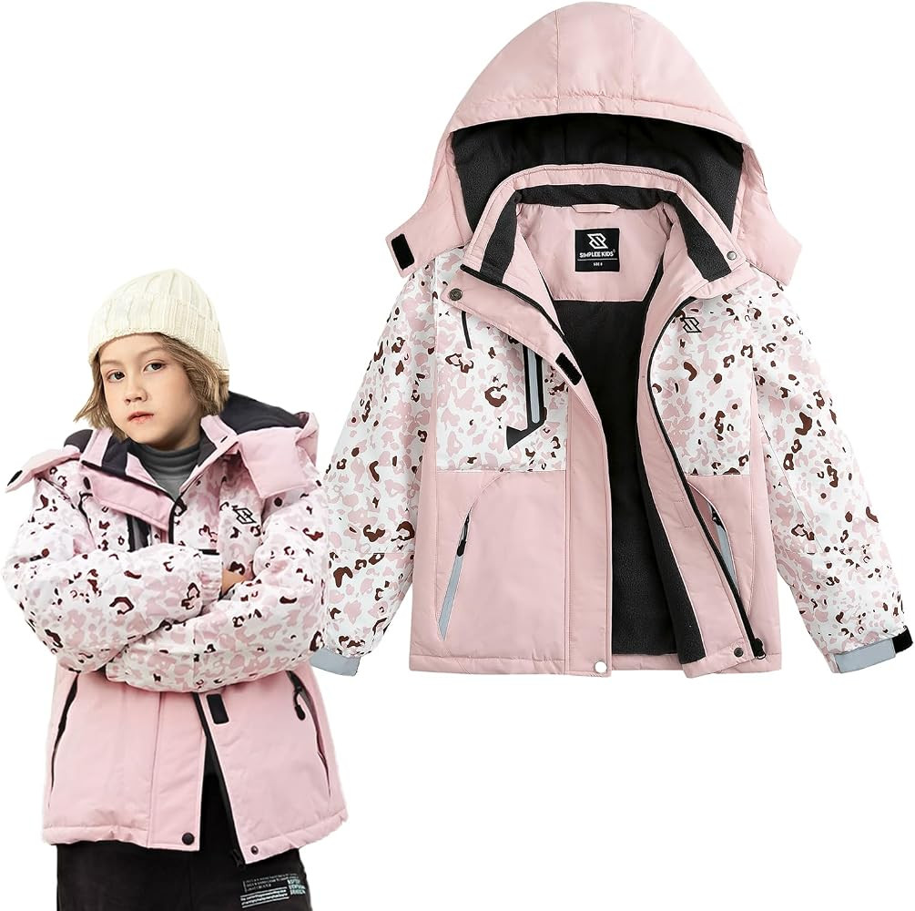Simplee kids Girls Waterproof Snow Jacket Fleece Winter Windproof Ski Jackets for Toddler Girls H... | Amazon (US)