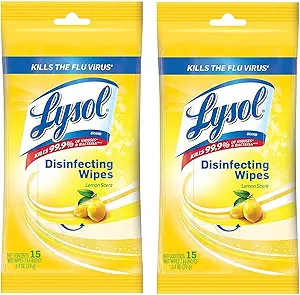 Lysol Disinfecting Wipes to-Go Pack, Lemon Scent, 15 ct (Pack of 2) | Amazon (US)
