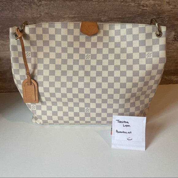 Louis Vuitton LV Graceful MM Damier Azur Shoulder Hobo Tote Bag Purse | Poshmark