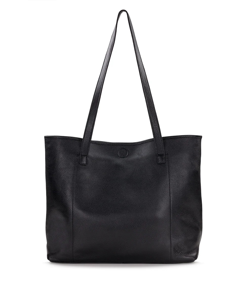 Elise Tote | Brazilian Rugged Leather | Black | Patricia Nash Designs