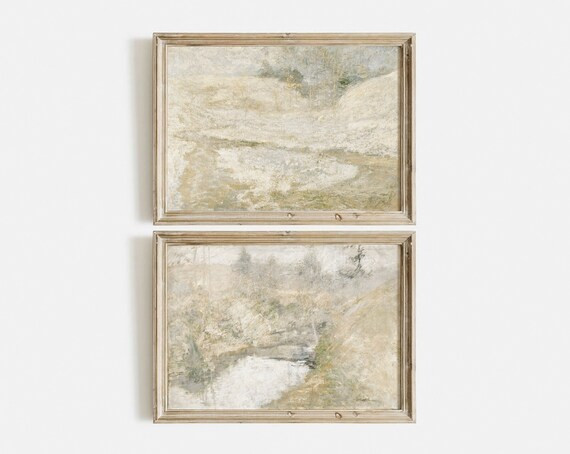 Neutral Winter Print Set / Abstract Winter Painting Set / - Etsy | Etsy (US)