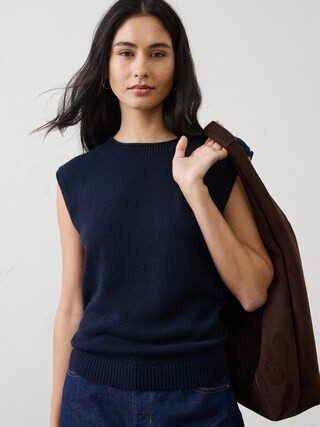 Ramie-Cotton Sweater Tank | Banana Republic Factory