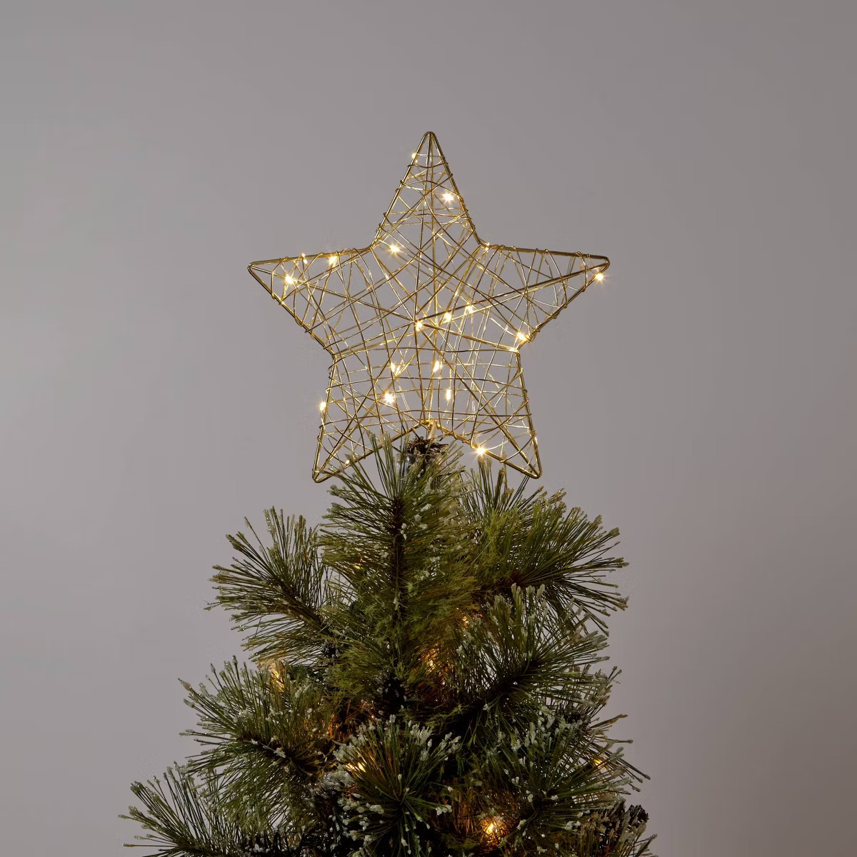 10" Lit Gold Wire Wrapped Star Christmas Tree Topper Warm White Dewdrop Lights - Wondershop™: I... | Target