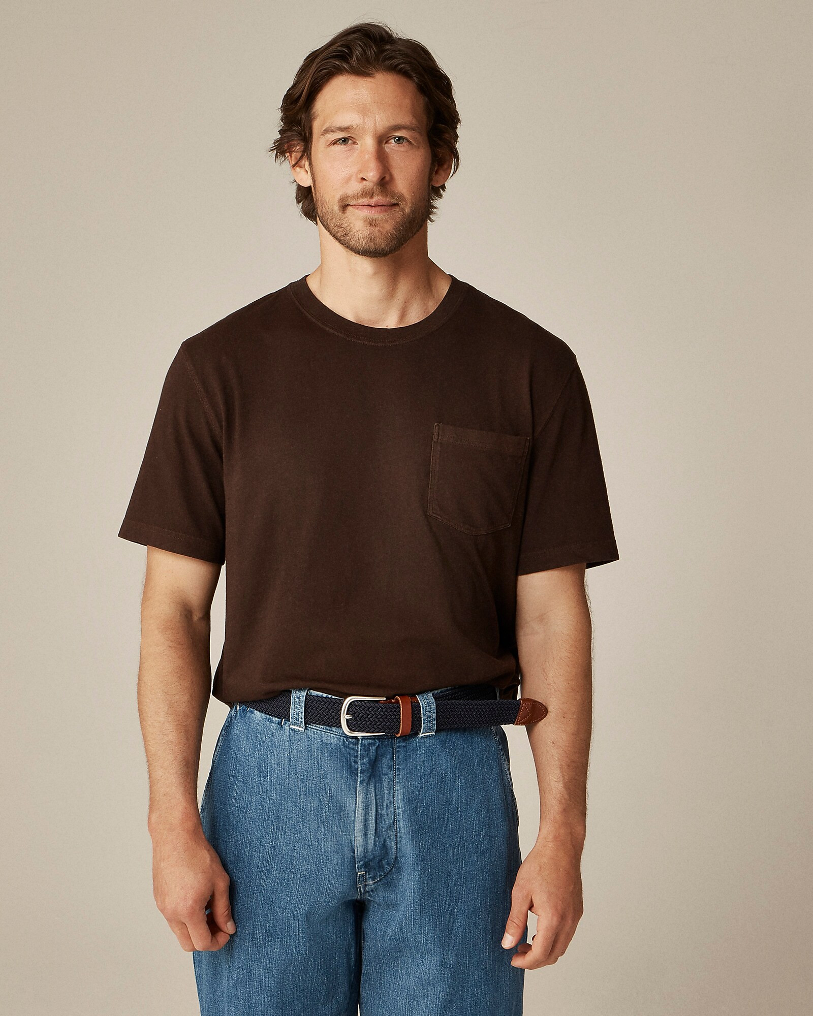 Vintage-wash cotton pocket T-shirt | J. Crew US
