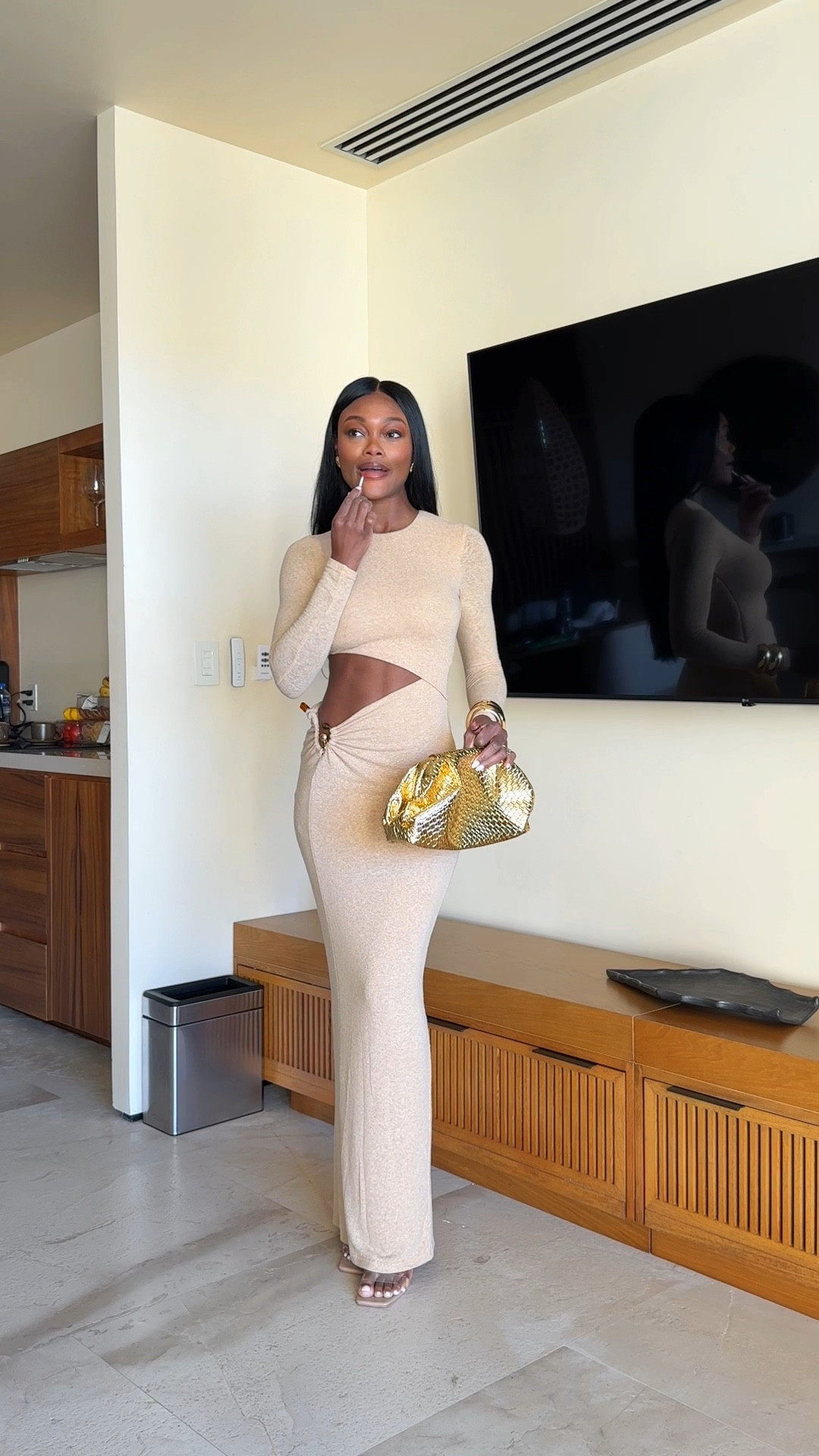 Date night in Cabo! Love this beige maxi dress! The cutouts are perfect for a beach vacation. Wearing a size small! 🤎

#LTKTravel #LTKShoeCrush #LTKWedding