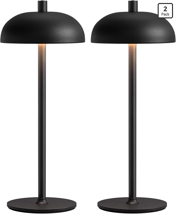 Cordless LED 12" Small Table Lamps Set of 2, Modern Portable Desk Lamp, 3 Color Dimming Rechargea... | Amazon (US)
