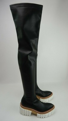 Stella McCartney Black Emilie Over the Knee Chunky Chelsea Boots Women's Size 37  | eBay | eBay US