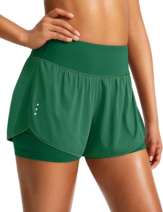 Soothfeel Women's Running Shorts with Zipper Pocket 2 in 1 High Wasited Workout Athletic Gym Yoga... | Amazon (US)