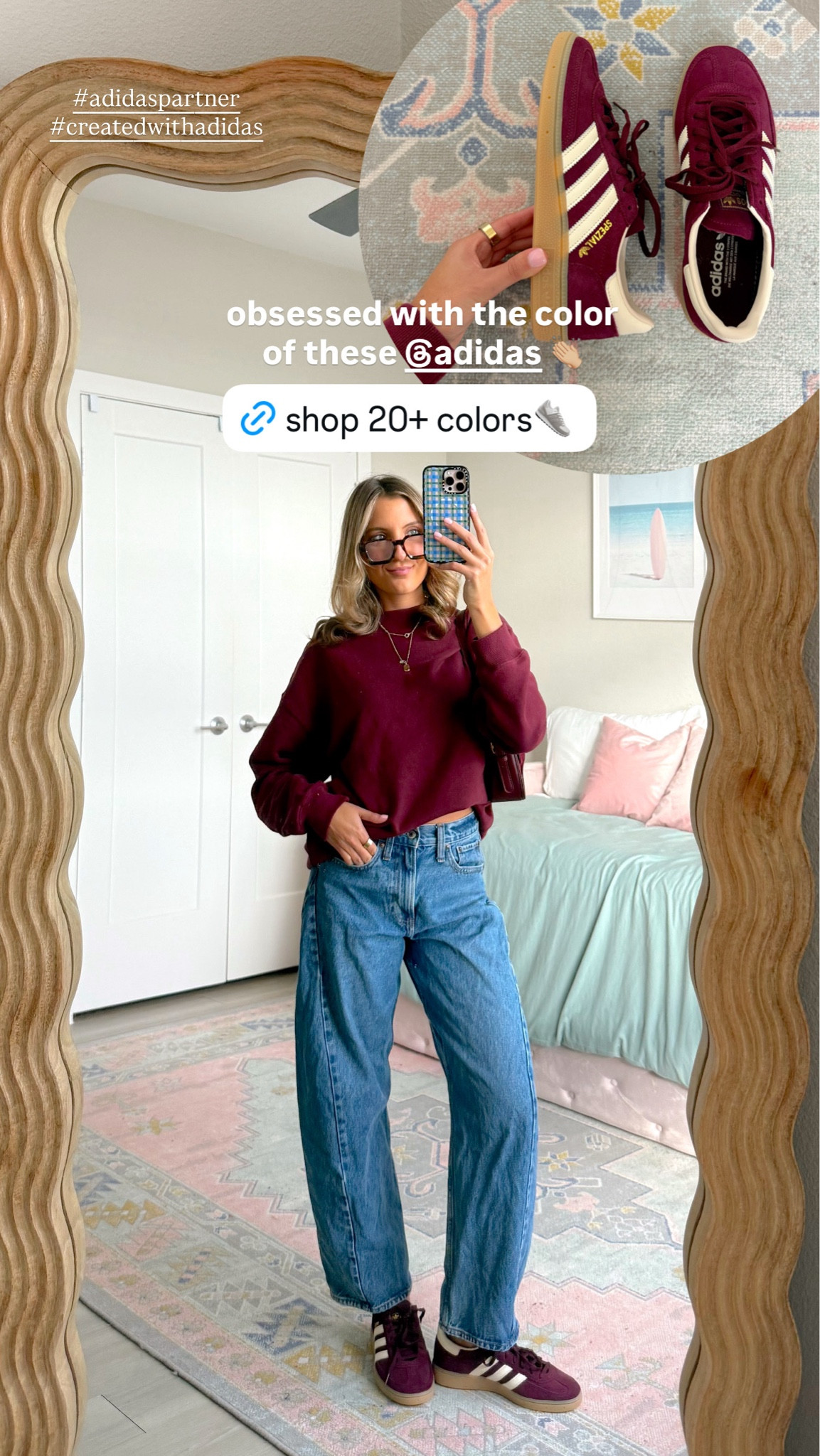 have had my eye on these @adidas for months now! grabbed the maroon in stock 👟perfect gift for her #adidaspartner #createdwithadidas