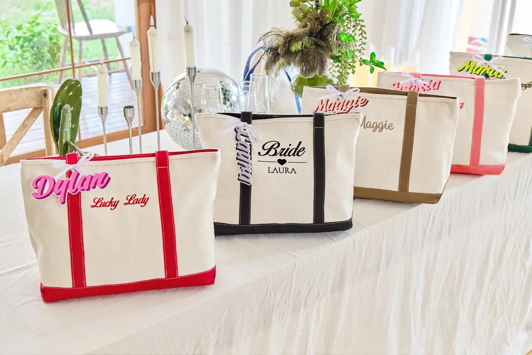 Custom Tote Bag With LOGO Personalised Canvas Tote Bag for Girls Shopper Bag Embroidered Bridesma... | Etsy (US)