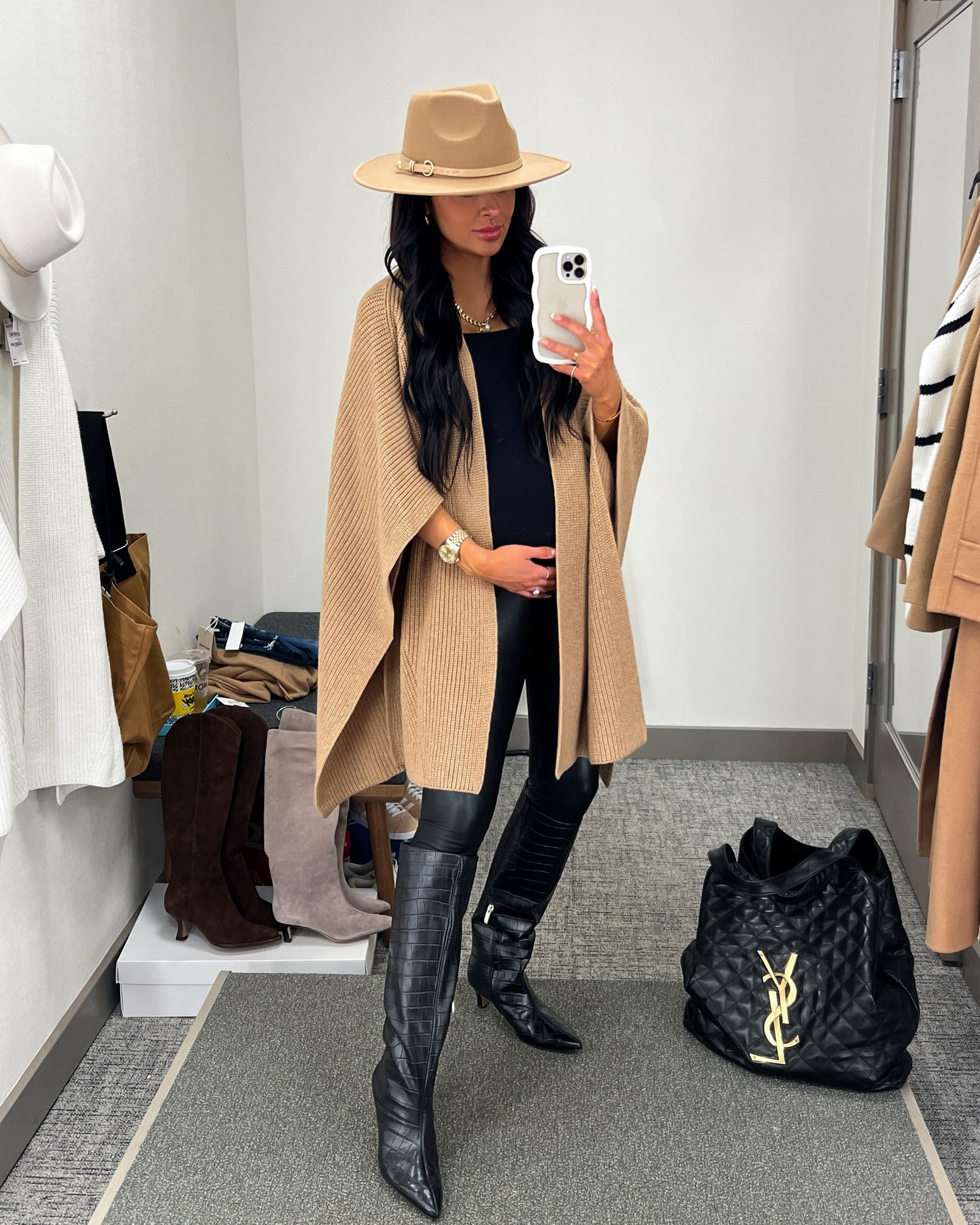 Nordstrom anniversary sale outfit / NSALE style picks
AllSaints camel poncho 
Commando faux leather leggings 
Nordstrom croc boots 

#LTKShoeCrush #LTKStyleTip #LTKxNSale
