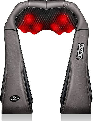 MagicMakers Neck Massager with Heat Gifts for Women, Men, Dad, Mom, Family, Friend, Mothers Day, Fathers Day, Christmas, Shiatsu Kneading Back Massager for Shoulder, Pain Relief, Muscle Soreness | Amazon (US)
