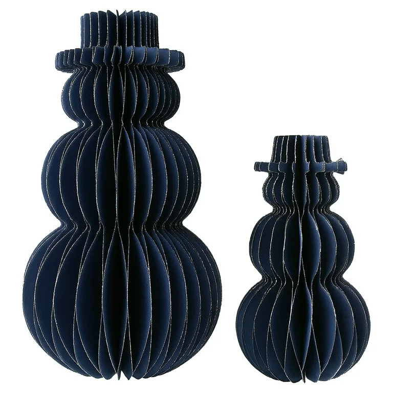 Paper Snowman Christmas Tabletop Decorations, Black, 2 Count, by Holiday Time | Walmart (US)