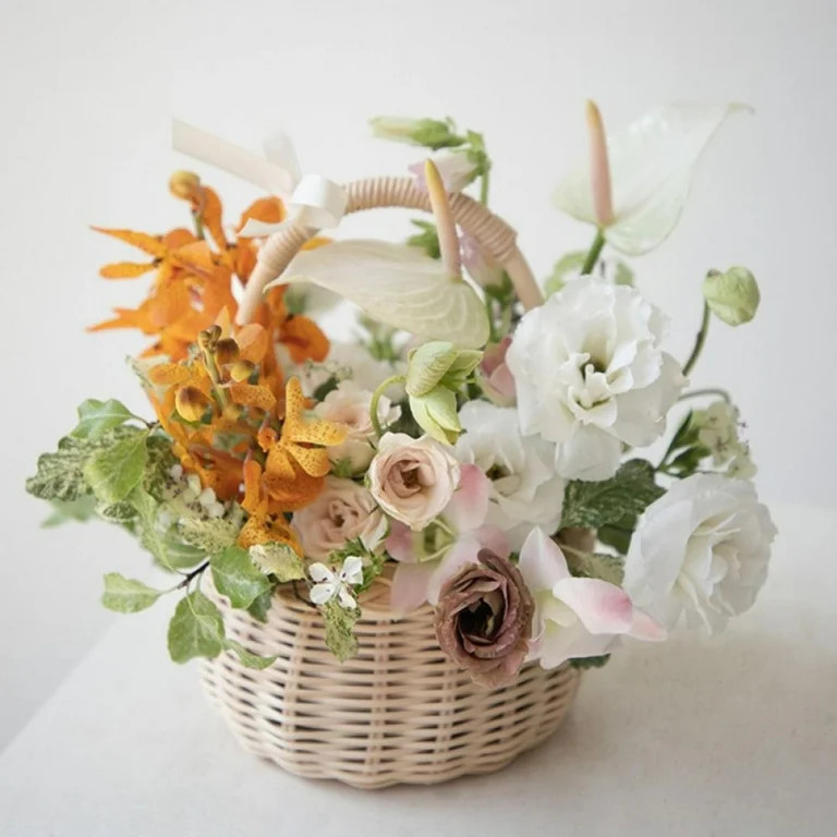 Wicker Rattan Flower Basket, Willow Handwoven Basket with Handle, Easter Eggs Candy Basket Weddin... | Walmart (US)