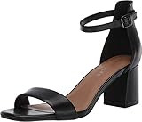 Aerosoles Women's ELBA Heeled Sandal, Black Leather, Medium | Amazon (US)