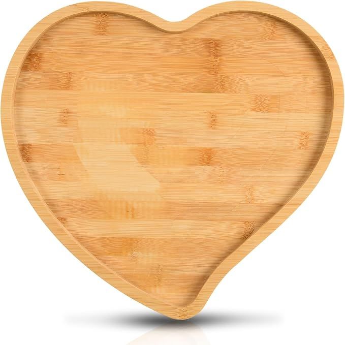 AWIZOM Heart Shaped Serving Platter Valentine's Day Serving Tray Bamboo Cheese Charcuterie Board ... | Amazon (US)