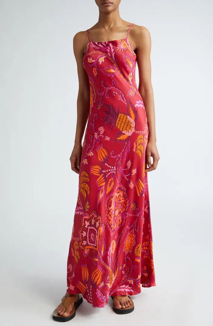 FARM Rio Sunset Tapestry Satin Maxi Slipdress | Nordstrom | Nordstrom