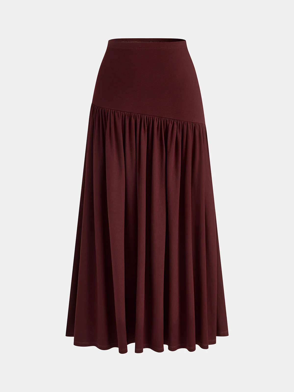 Ruched A-Line Midi Skirt | Commense
