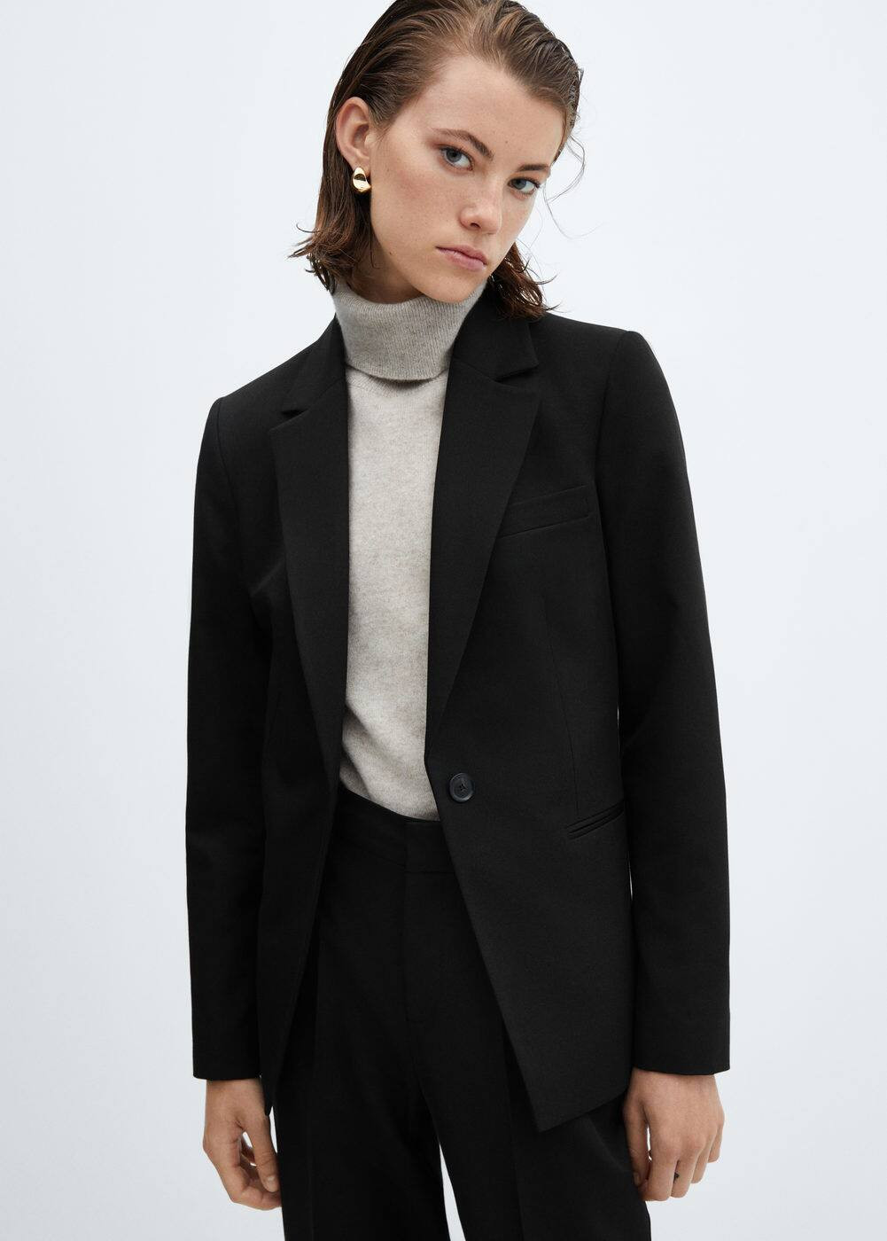 Fitted suit blazer -  Women | Mango USA | MANGO (US)