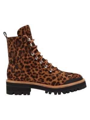 Izzie Leopard-Print Calf Hair Hiking Boots | Saks Fifth Avenue OFF 5TH (Pmt risk)