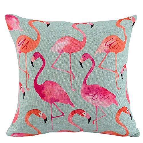 JES&MEDIS Pink Watercolor Flamingo Home Decor Sofa Car Seat Decorative Cushion Cover Pillow Case,18" | Amazon (US)
