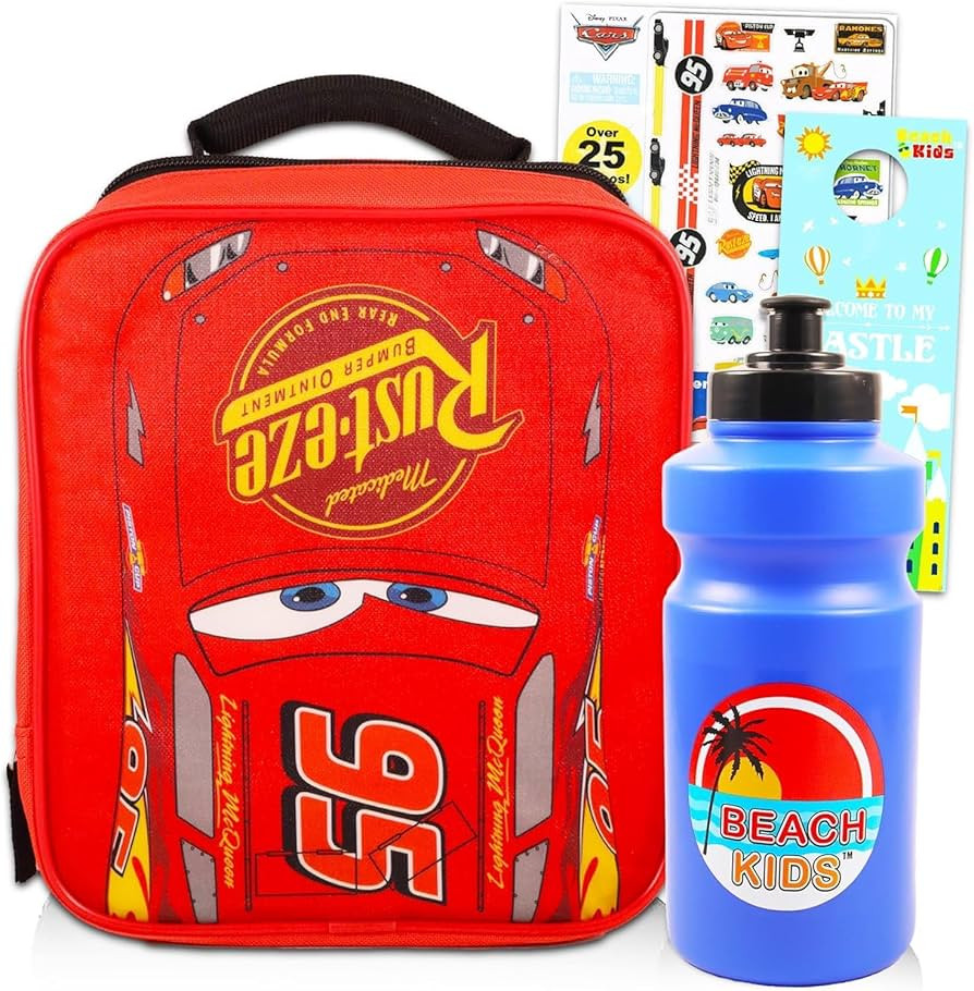 Disney Cars Lunch Box for Boys, Kids - Bundle with Insulated Lightning McQueen Lunch Bag Plus Tat... | Amazon (US)