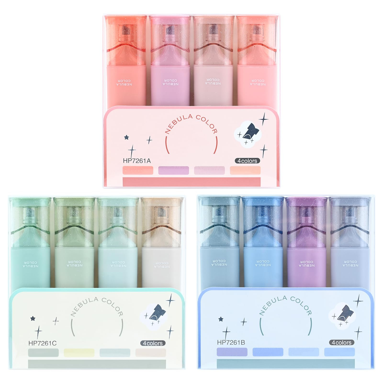 Nebula Color Glitter Highlighter, Shimmer Markers Set, Glitter Highlighter Marker For Sparkling N... | Amazon (US)