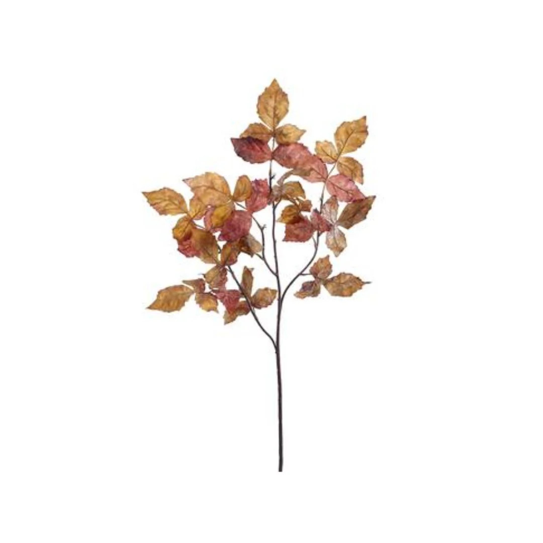 29" Brown Maple Leaf Spray | Pink Antlers