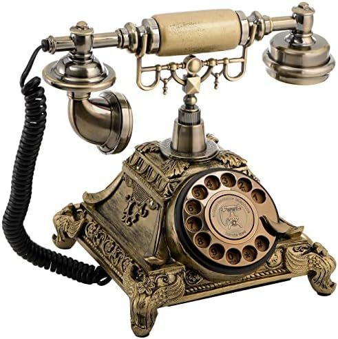 Jucoan Vintage Rotary Telephone, Retro Old Fashioned Classic Corded Phone, Decorative Antique Lan... | Amazon (US)
