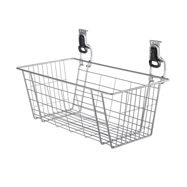 Rubbermaid FastTrack Garage 24-in Satin Nickel Steel Hose Basket | Lowe's