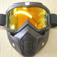 UV400 Protective Bicycle Motorcycle Helmet Mech Mask Motocross Sunglasses Windproof Riding Cycling Ski Goggles with Mouthpiece | AliExpress (US)