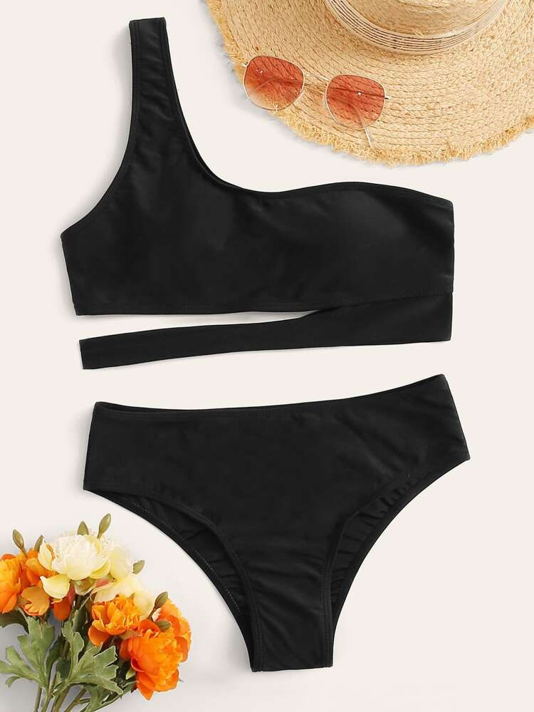 Cut-out One Shoulder Bikini Swimsuit | SHEIN