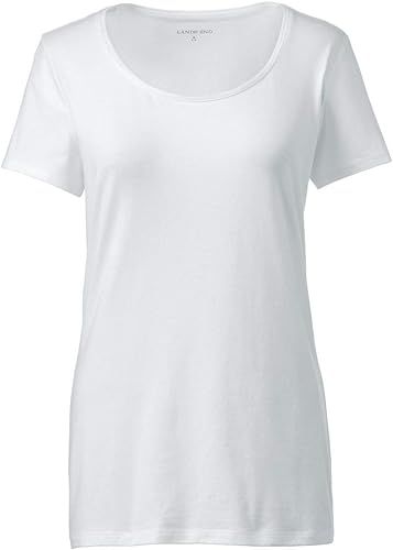 Lands' End Women's Lightweight Fitted Short Sleeve Scoop Neck T-Shirt | Amazon (US)