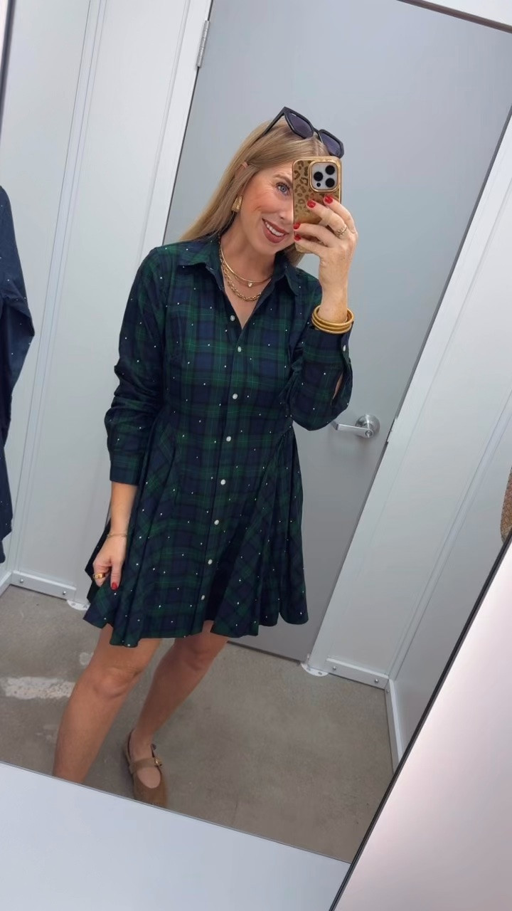 How adorable is this studded tartan plaid mini shirtdress from Walmart?!