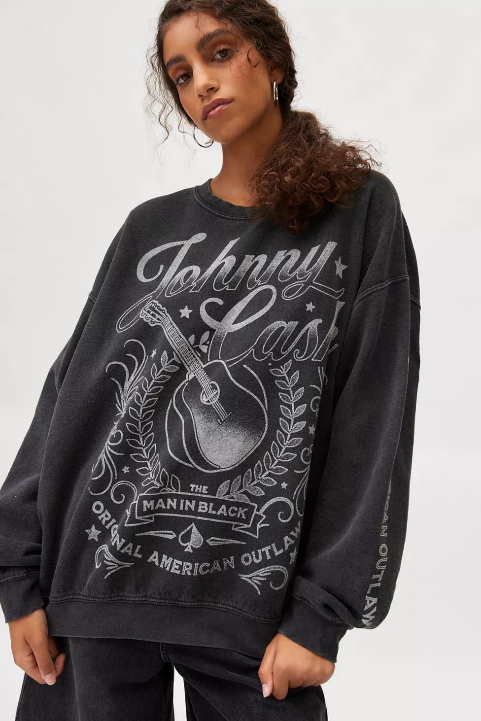 Johnny Cash Graphic Pullover Sweatshirt | Urban Outfitters (US and RoW)