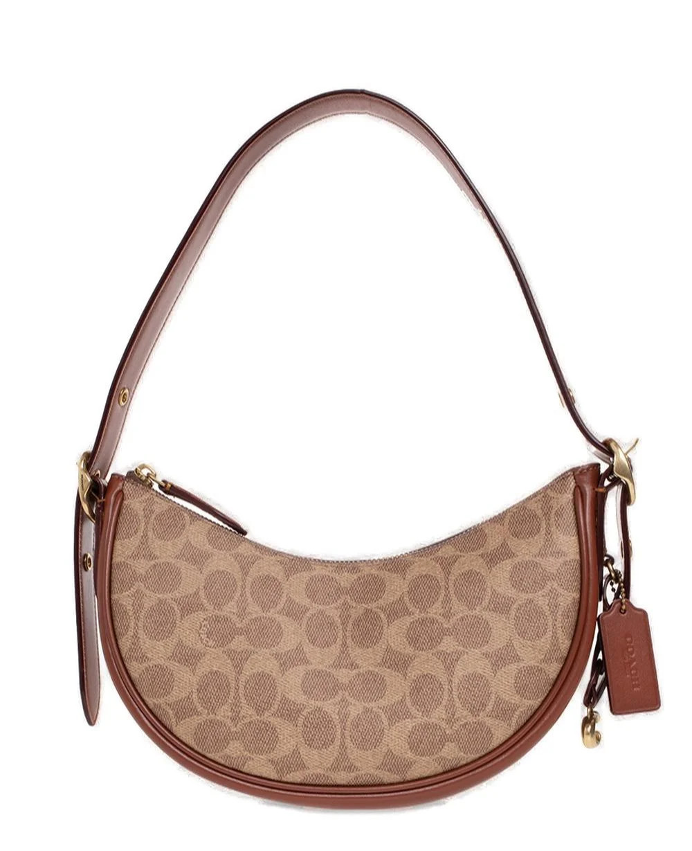 Coach Luna Monogram Print Zipped Shoulder Bag | Cettire Global