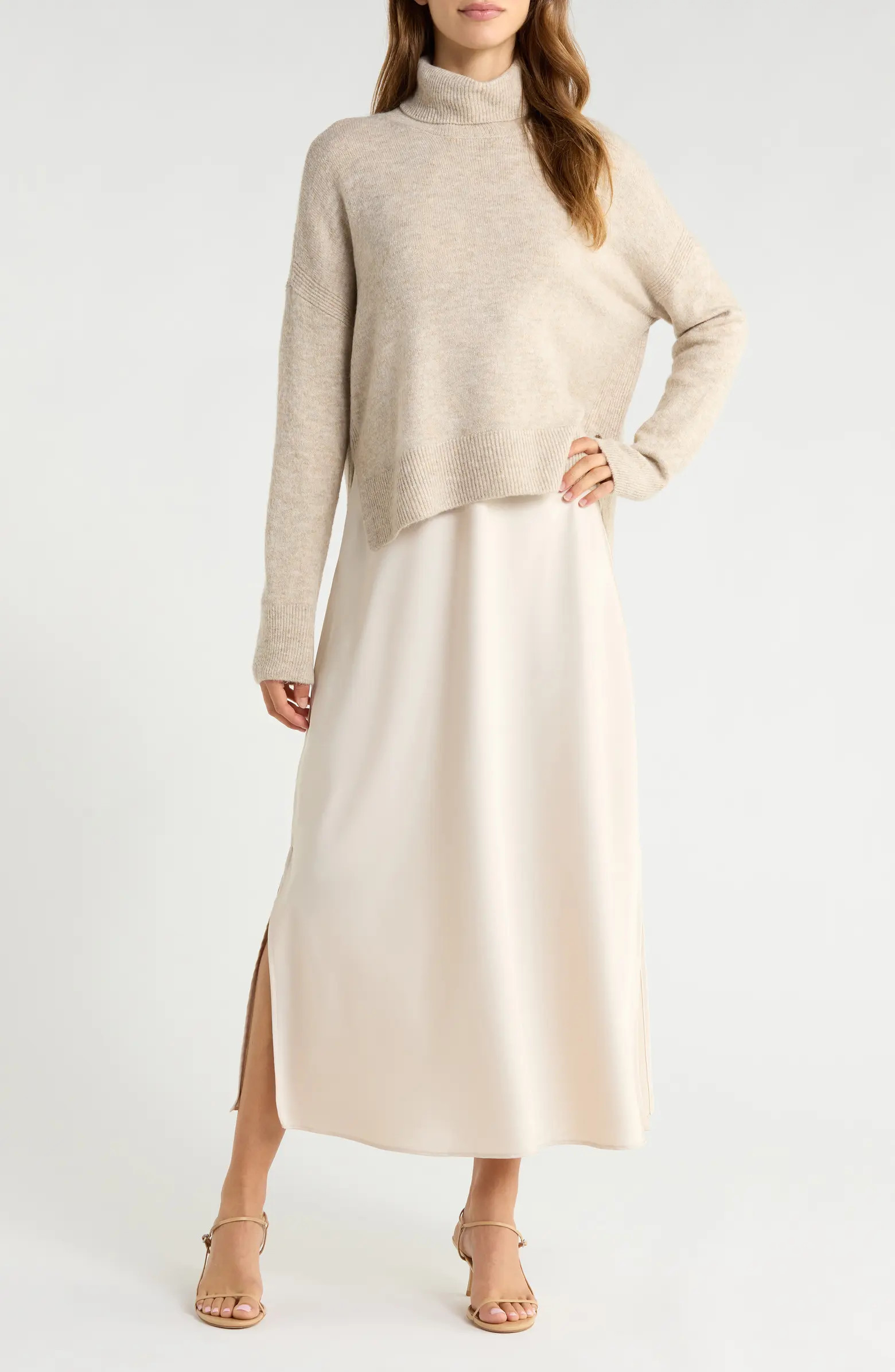 Slipdress with Turtleneck Sweater | Nordstrom