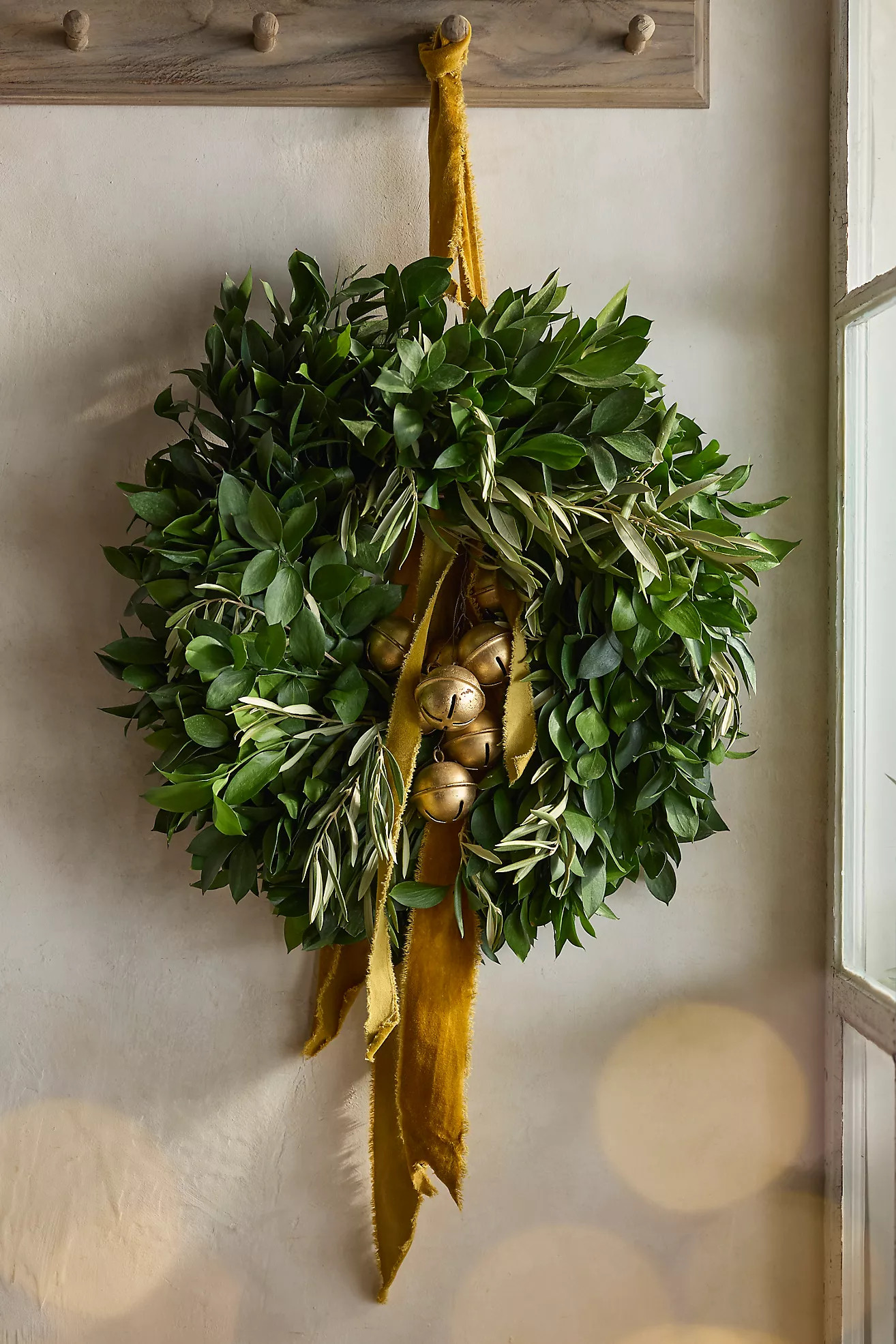 Fresh Ruscus + Olive Leaf Wreath | Anthropologie (US)