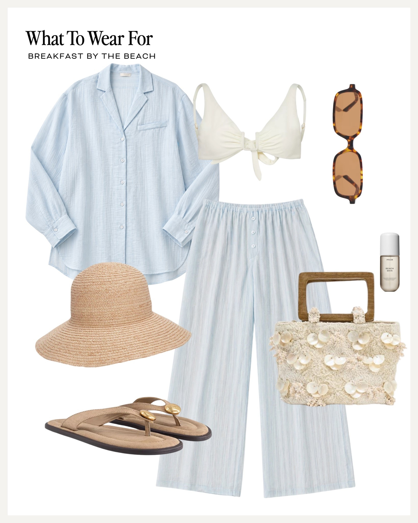 Breakfast by the beach 🏝️ 

Maebe beach coord, holiday outfit, summer style, beige sandals, Zara embellished bag, straw sun hat, white bikini 

#LTKswimwear