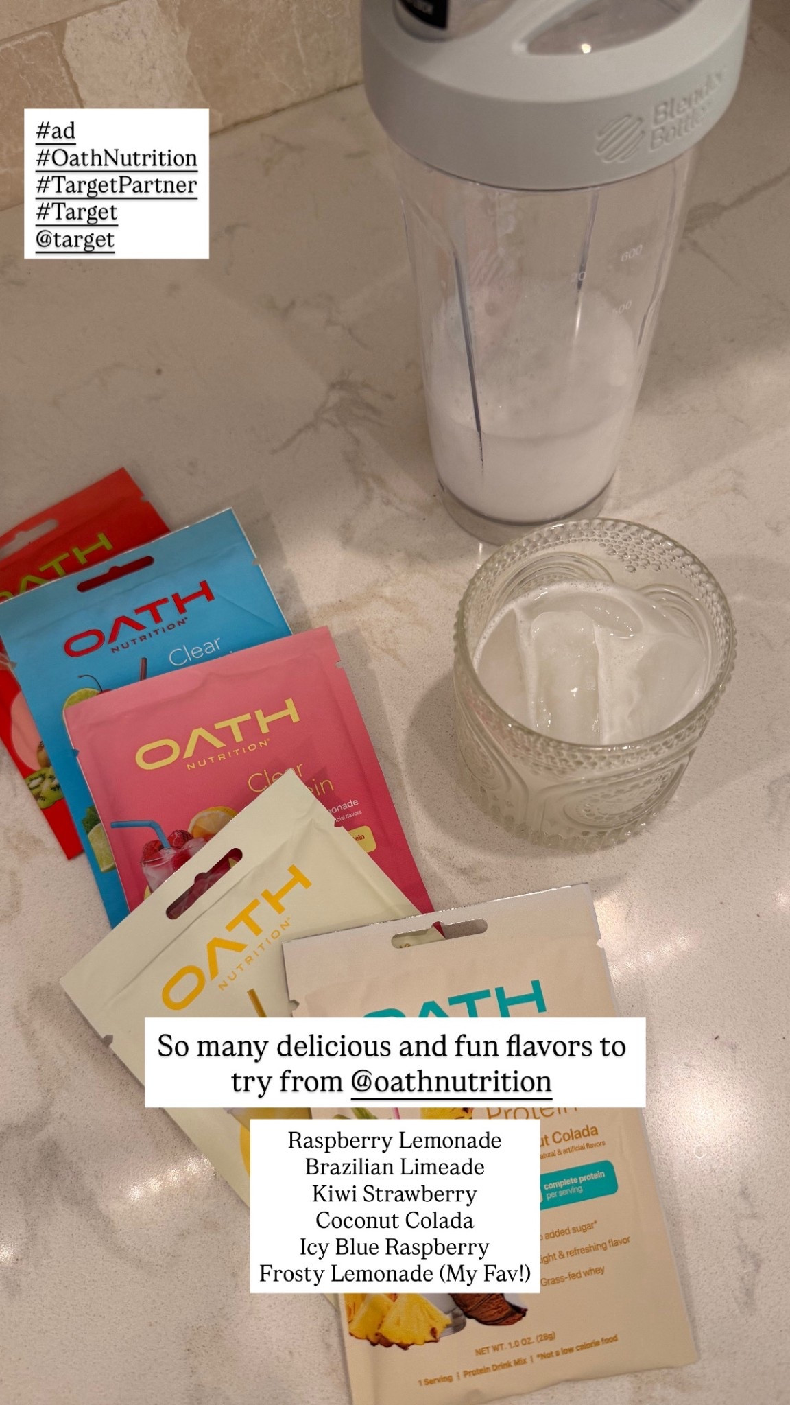 #AD If you’re struggling with your protein goals and you want it super fast, easy & delicious I am going to blow your mind right now! @OathNutrition ’s clear protein single serves are new @Target and come in 6 delicious flavors. Not only do they taste great but they pack 20g per serving of protein. Make sure to find them at the sporting goods section at Target or comment SHOP and I’l send you the DM for easy online shopping #oathnutrition #targetpartner #target @shop.ltk

#LTKfoodie #LTKfitnessgoals #LTKActive