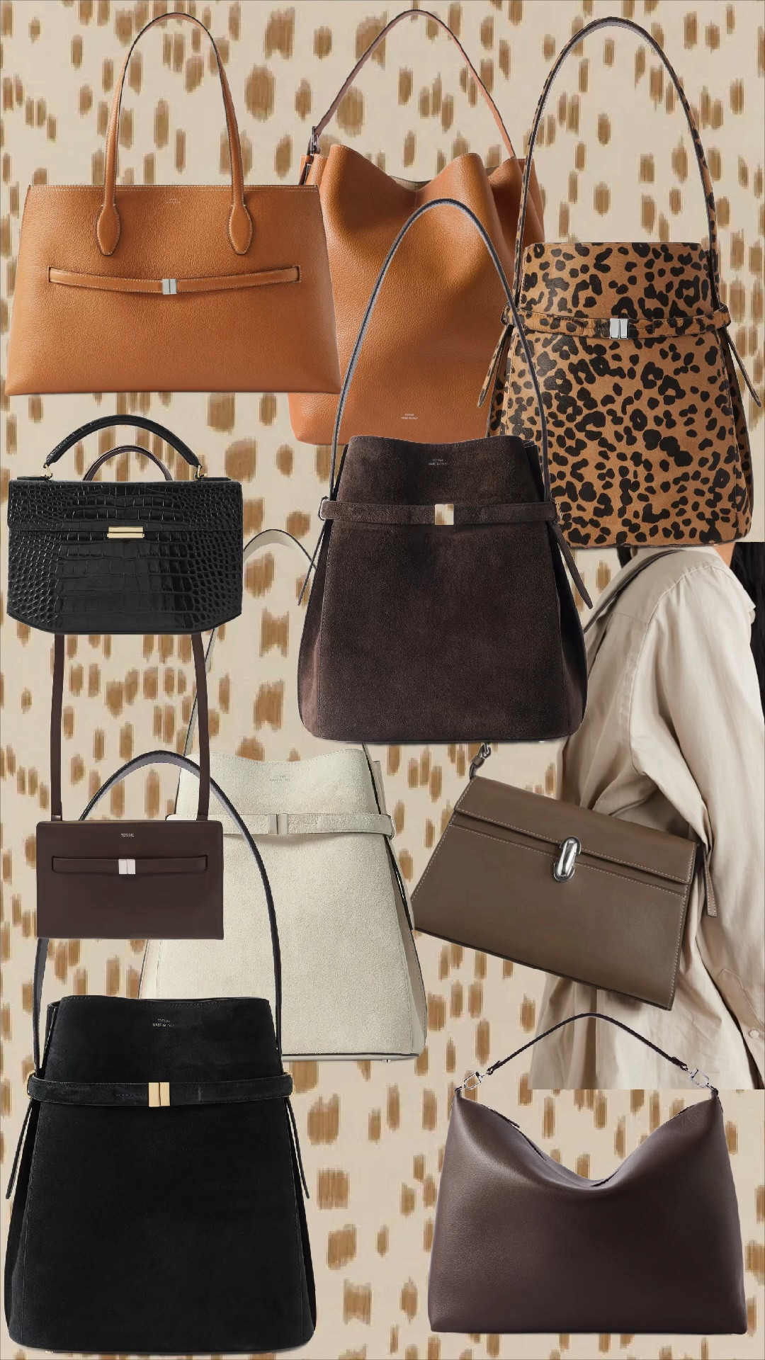 Toteme and Savette bags on sale 40%-50% off! Fall bags #handbags #suedebags