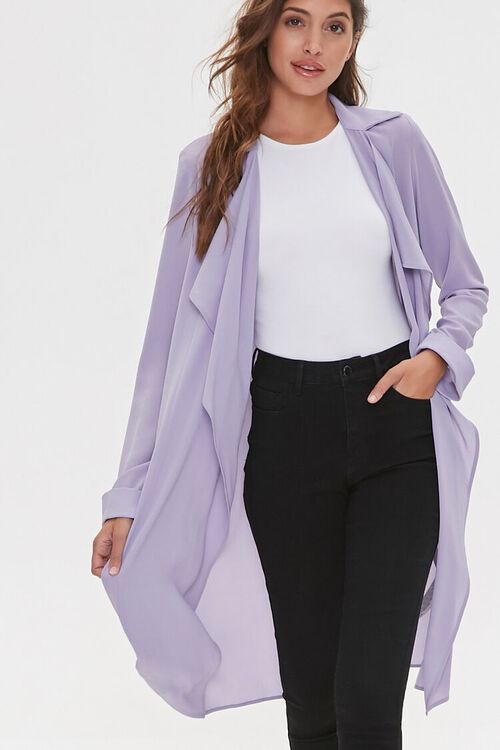 Crepe Drape-Front Trench Jacket | Forever 21 (US)
