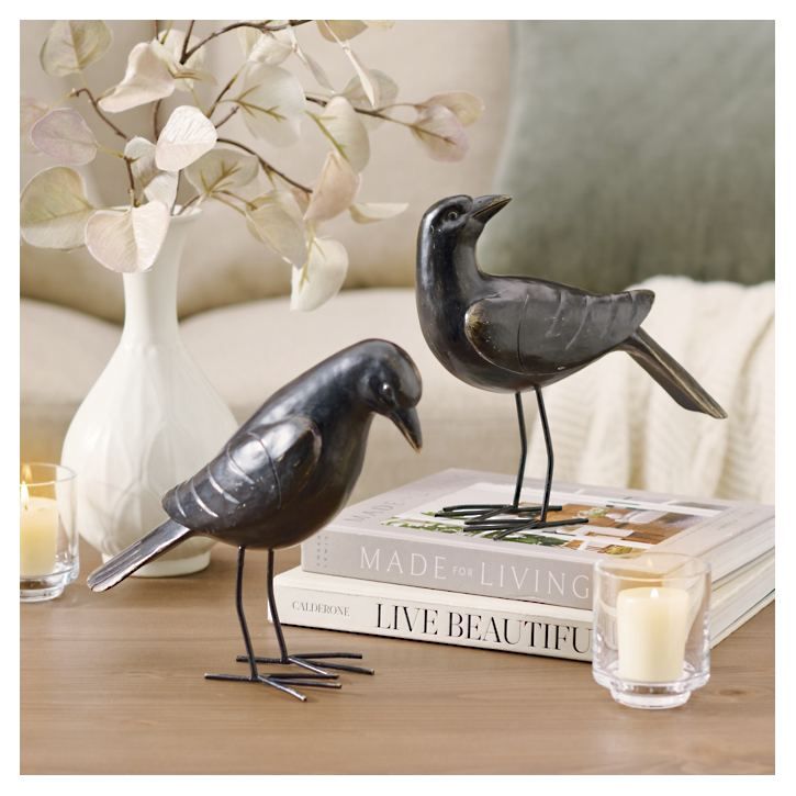 Farmhouse Tabletop Crows, Set of Two | Grandin Road | Grandin Road