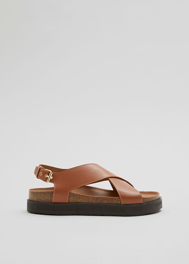 Criss-Cross Leather Sandals - Cognac - & Other Stories GB | & Other Stories (EU + UK)